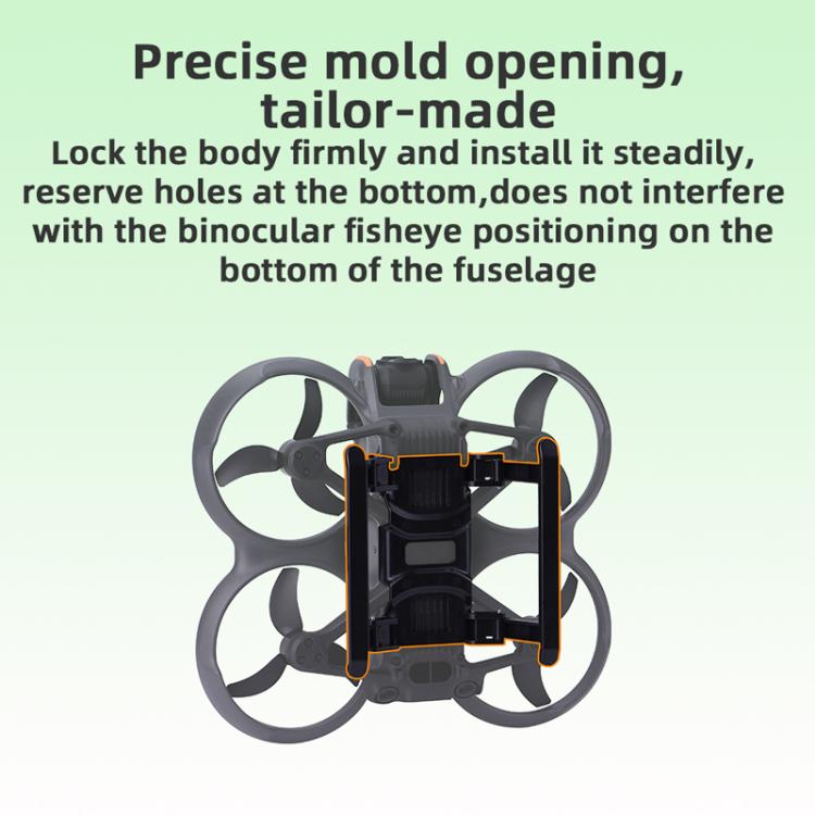 Tren de aterrizaje plegable con aumento de altura para dron de carreras BRDRC para DJI Avata 2 (negro) — imagen 3