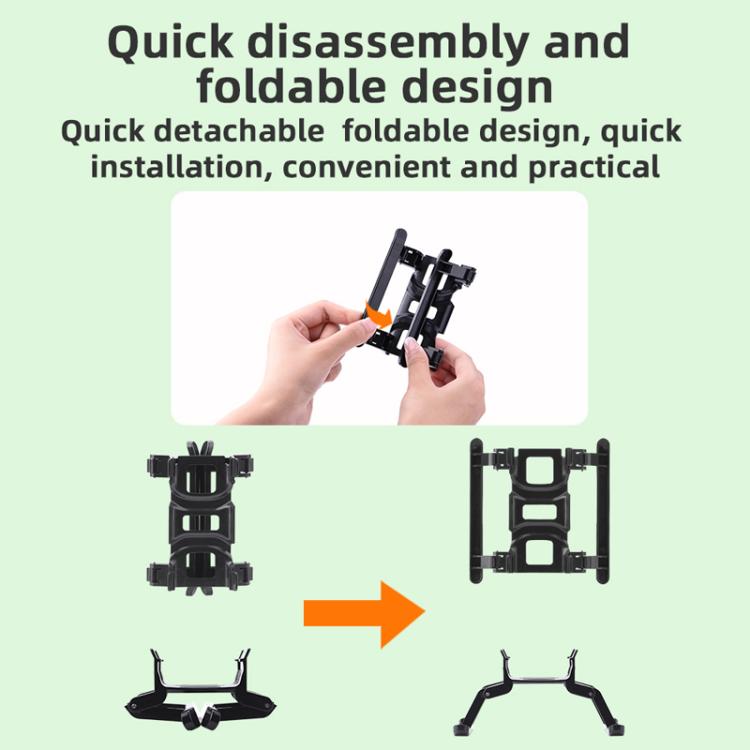 Tren de aterrizaje plegable con aumento de altura para dron de carreras BRDRC para DJI Avata 2 (negro) — imagen 5