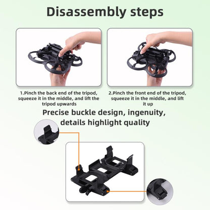 Tren de aterrizaje plegable con aumento de altura para dron de carreras BRDRC para DJI Avata 2 (negro) — imagen 10