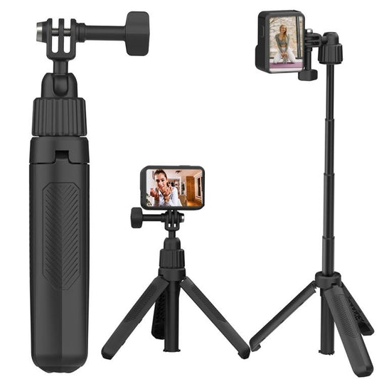 Trípode de mano Mini para selfies, ajustable, de 19 a 43 cm, con rótula giratoria de 360 grados para cámaras de acción unive…