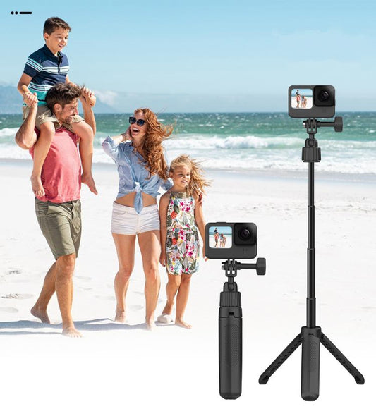 Trípode de mano Mini para selfies, ajustable, de 19 a 43 cm, con rótula giratoria de 360 grados para cámaras de acción unive…
