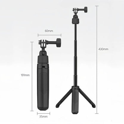 Trípode de mano Mini para selfies, ajustable, de 19 a 43 cm, con rótula giratoria de 360 grados para cámaras de acción unive…