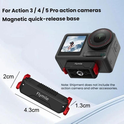 Base adaptadora de expansión magnética de liberación rápida Flymile para DJI Osmo Action 3 (negra) — imagen 2