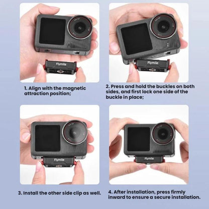 Base adaptadora de expansión magnética de liberación rápida Flymile para DJI Osmo Action 3 (negra) — imagen 9