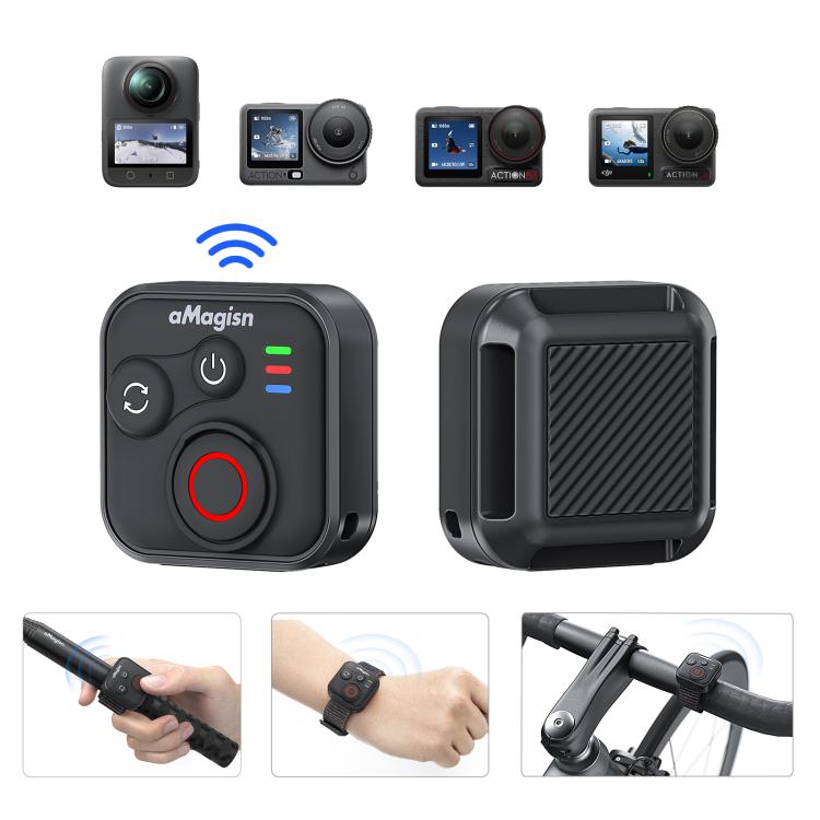 Obturador remoto Bluetooth aMagisn para DJI Osmo 360 / Osmo Action 6 (negro) para DJI DJI Osmo 360, DJI Osmo Action 6