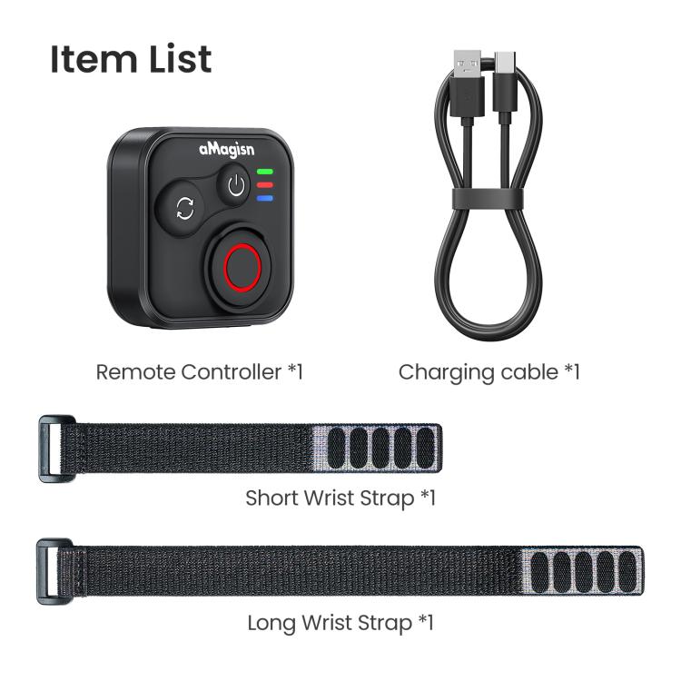 Obturador remoto Bluetooth aMagisn para DJI Osmo 360 / Osmo Action 6 (negro) para DJI DJI Osmo 360, DJI Osmo Action 6 — imag…