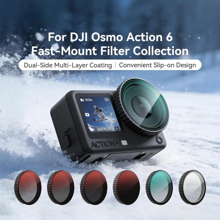 Filtro de liberación Para cámara aMagisn, rápida, cubierta protectora de lente CPL-ND8+ND16+ND32 para DJI Osmo Action 6 — im…