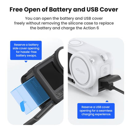 Funda de silicona aMagisn para DJI Osmo Action 6 (gris) — imagen 4