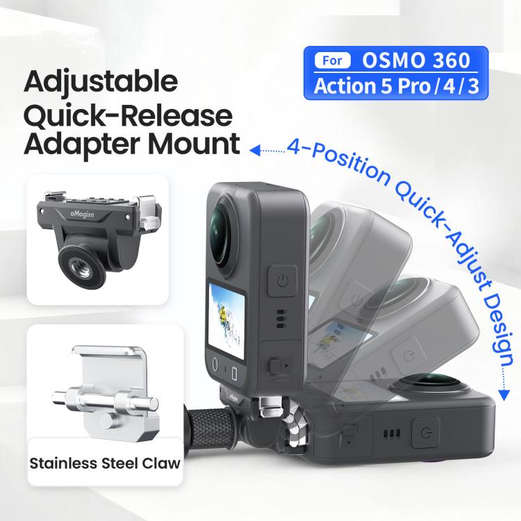 Adaptador de liberación rápida ajustable AMigisn para DJI Osmo 360 (negro) — imagen 2