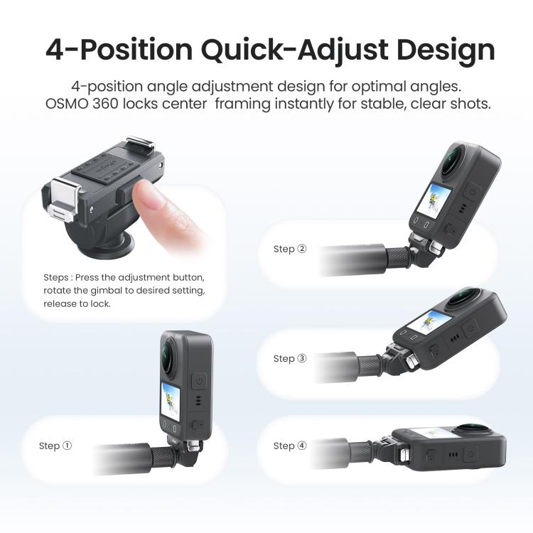 Adaptador de liberación rápida ajustable AMigisn para DJI Osmo 360 (negro) — imagen 5