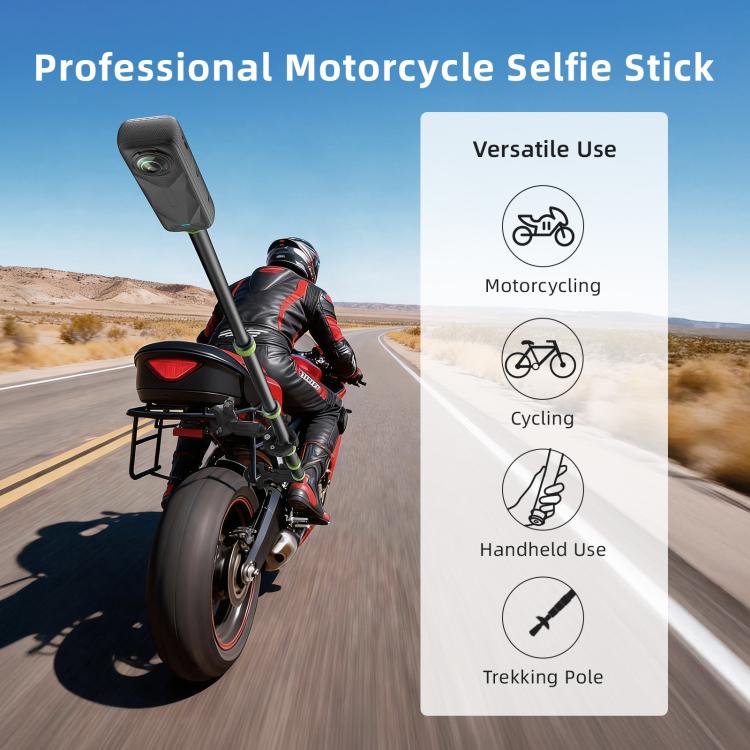 Palo selfie telescópico de aluminio aMagisn de 1,1 m para ciclismo, fotografía, cámara, monopié con punta de bastón de trekk…