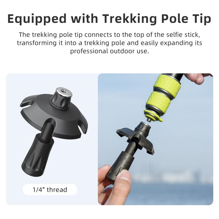 Palo selfie telescópico de aluminio aMagisn de 1,1 m para ciclismo, fotografía, cámara, monopié con punta de bastón de trekk…