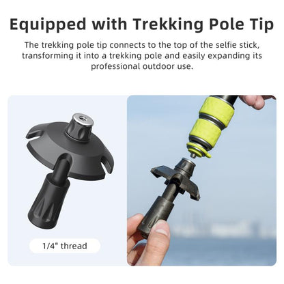 Palo selfie telescópico de aluminio aMagisn de 1,1 m para ciclismo, fotografía, cámara, monopié con punta de bastón de trekk…