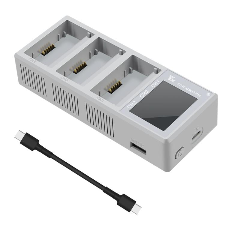 Hub YX 100W 3-Bay LCD Charging para DJI Mini 5 Pro / Mini 4 Pro / Mini 3 Pro (Gray) para DJI DJI Mini 5 Pro, DJI Mini 4 Pro,…