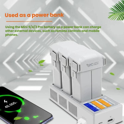 Hub YX 100W 3-Bay LCD Charging para DJI Mini 5 Pro / Mini 4 Pro / Mini 3 Pro (Gray) para DJI DJI Mini 5 Pro, DJI Mini 4 Pro,…