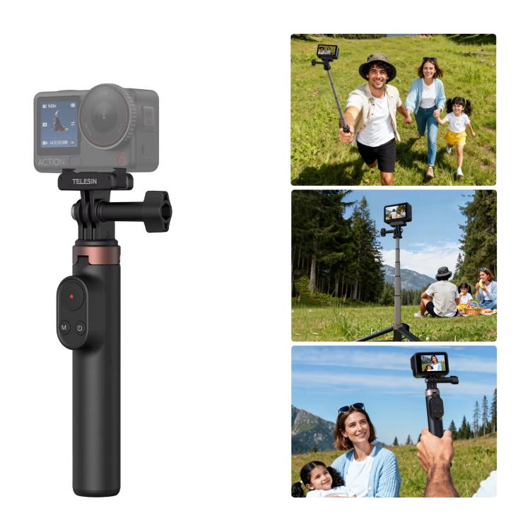 Trípode selfie Bluetooth TELESIN con control remoto — para cámaras de acción y smartphones