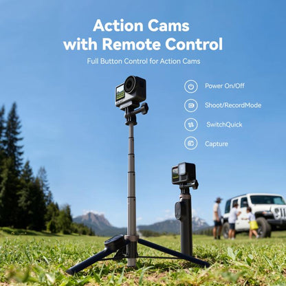 Trípode selfie Bluetooth TELESIN con control remoto — para cámaras de acción y smartphones — imagen 3
