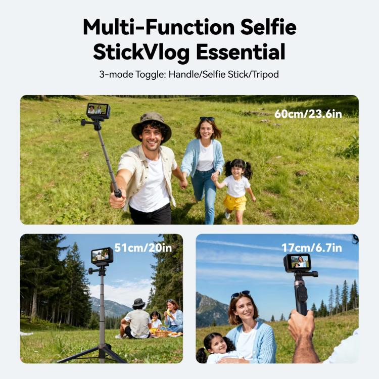 Trípode selfie Bluetooth TELESIN con control remoto — para cámaras de acción y smartphones — imagen 4