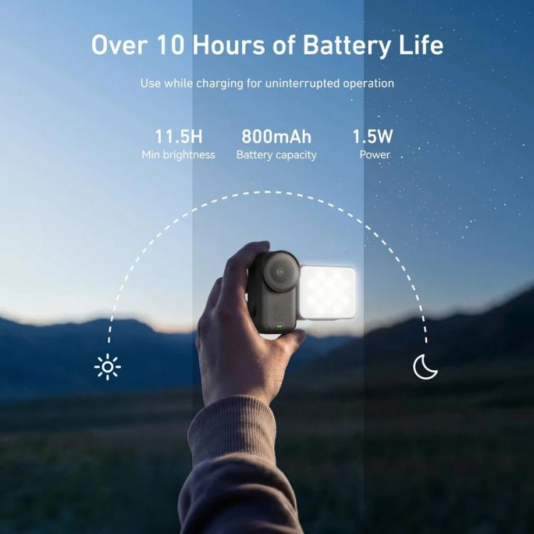 Luz de relleno magnética de liberación rápida TELESIN, temperatura de color dual con 25 LED para DJI Osmo Action 6 (negra) —…