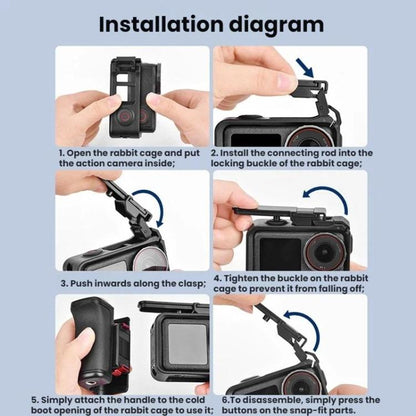 Jaula Flymile - para cámara Pro/4/3 con asa y base magnética de liberación rápida para DJI Osmo Action 5 — imagen 10