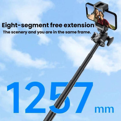 Trípode y palo selfie portátil C15 con control remoto para teléfono y cámara de acción. Especificaciones: liberación rápida……