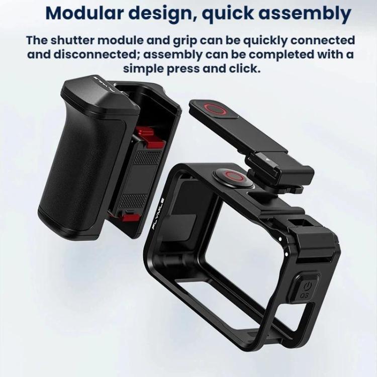 Jaula de liberación Flymile - rápida, marco protector, kit de asa para fotografía callejera para DJI Osmo Action 6 (negro) —…