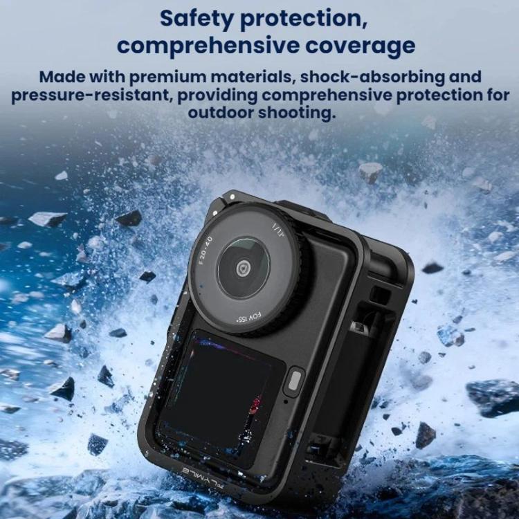 Jaula de liberación Flymile - rápida, marco protector, kit de asa para fotografía callejera para DJI Osmo Action 6 (negro) —…