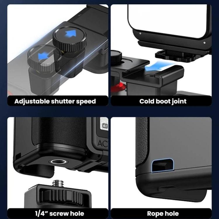 Base magnética de liberación rápida Flymile, accesorio para cámara deportiva de mano para DJI Osmo Action 6 (negro) — imagen…