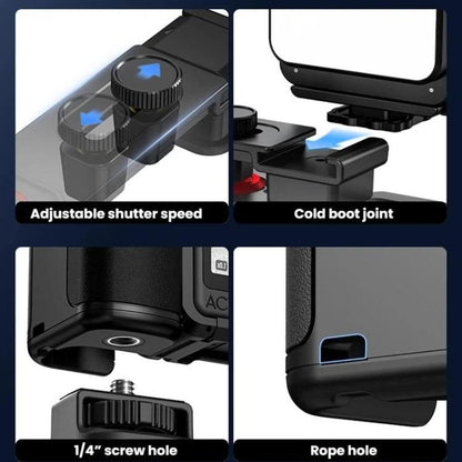 Base magnética de liberación rápida Flymile, accesorio para cámara deportiva de mano para DJI Osmo Action 6 (negro) — imagen…