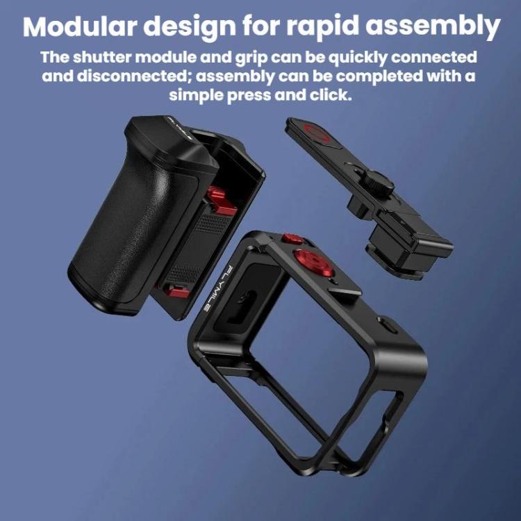 Base magnética de liberación rápida Flymile, accesorio para cámara deportiva de mano para DJI Osmo Action 6 (negro) — imagen…