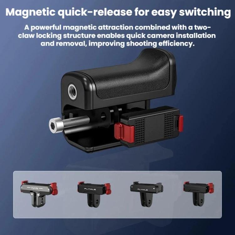 Base magnética de liberación rápida Flymile, accesorio para cámara deportiva de mano para DJI Osmo Action 6 (negro) — imagen…