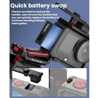 Base magnética de liberación rápida Flymile, accesorio para cámara deportiva de mano para DJI Osmo Action 6 (negro) — imagen…