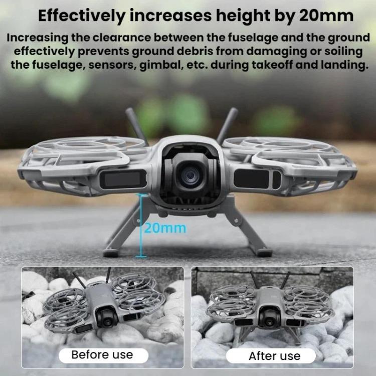 Tren de aterrizaje protector plegable con aumento de altura para dron 2 BRDRC para DJI Neo (gris) — imagen 4