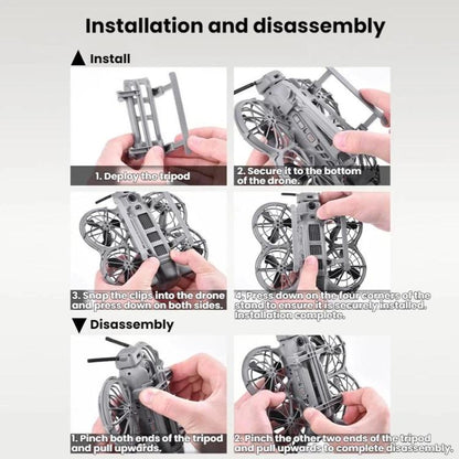 Tren de aterrizaje protector plegable con aumento de altura para dron 2 BRDRC para DJI Neo (gris) — imagen 8