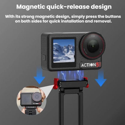 Soporte magnético de liberación rápida para trípode /4/5 Pro con mosquetón para DJI Osmo Action 3 (negro) — imagen 3