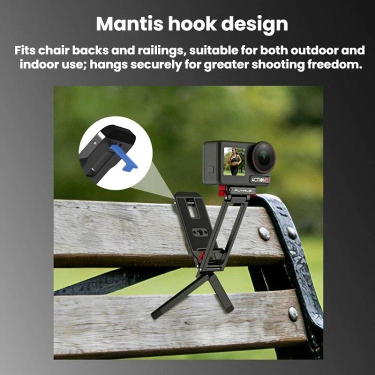 Soporte magnético de liberación rápida para trípode /4/5 Pro con mosquetón para DJI Osmo Action 3 (negro) — imagen 5
