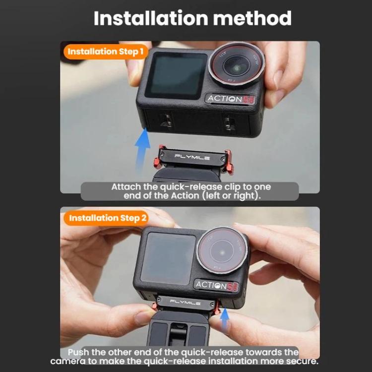Soporte magnético de liberación rápida para trípode /4/5 Pro con mosquetón para DJI Osmo Action 3 (negro) — imagen 9