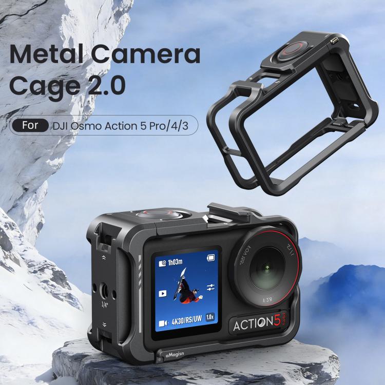 Jaula de metal aMagisn 2.0 para cámara Pro/4/3, marco protector de liberación rápida con tapa de silicona para lente para DJ…