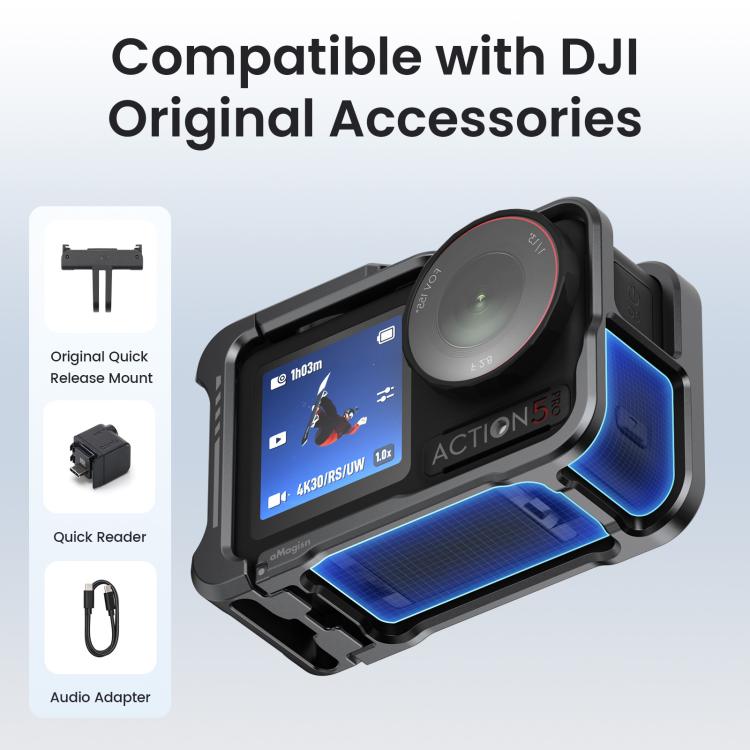 Jaula de metal aMagisn 2.0 para cámara Pro/4/3, marco protector de liberación rápida con tapa de silicona para lente para DJ…