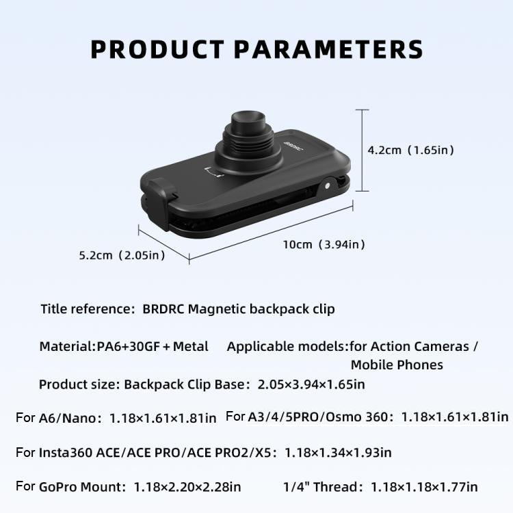 Correa de hombro magnética de liberación rápida para cámara de acción BRDRC para DJI Osmo 360 — imagen 4