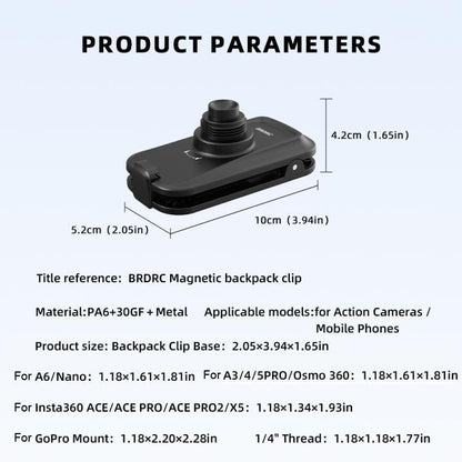 Correa de hombro magnética de liberación rápida para cámara de acción BRDRC para DJI Osmo 360 — imagen 4