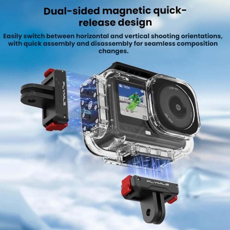 Estuche impermeable magnético de liberación rápida Flymile para DJI Osmo Action 6 (transparente) — imagen 4