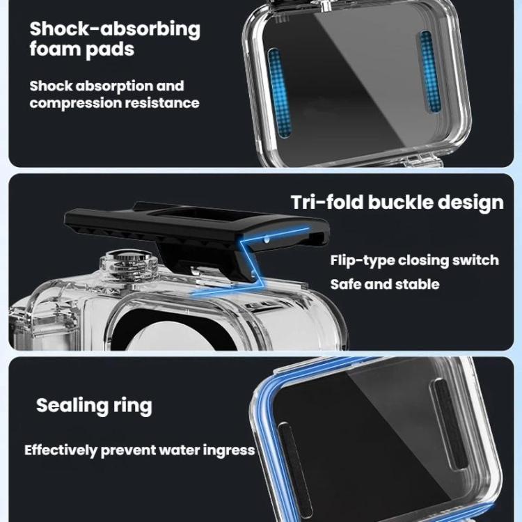 Estuche impermeable magnético de liberación rápida Flymile para DJI Osmo Action 6 (transparente) — imagen 7