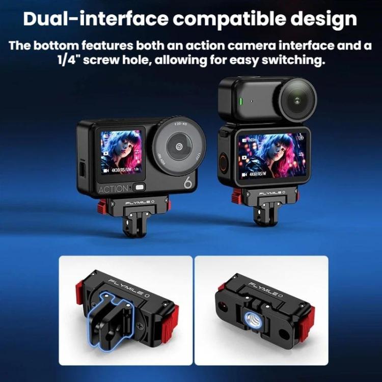 Base de expansión magnética giratoria de liberación rápida para DJI Osmo Action 6 (plástico) — imagen 7