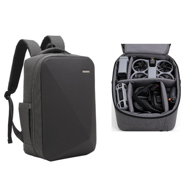 Mochila rígida personalizable con compartimentos grandes y funda para carrito para DJI Avata (negra)