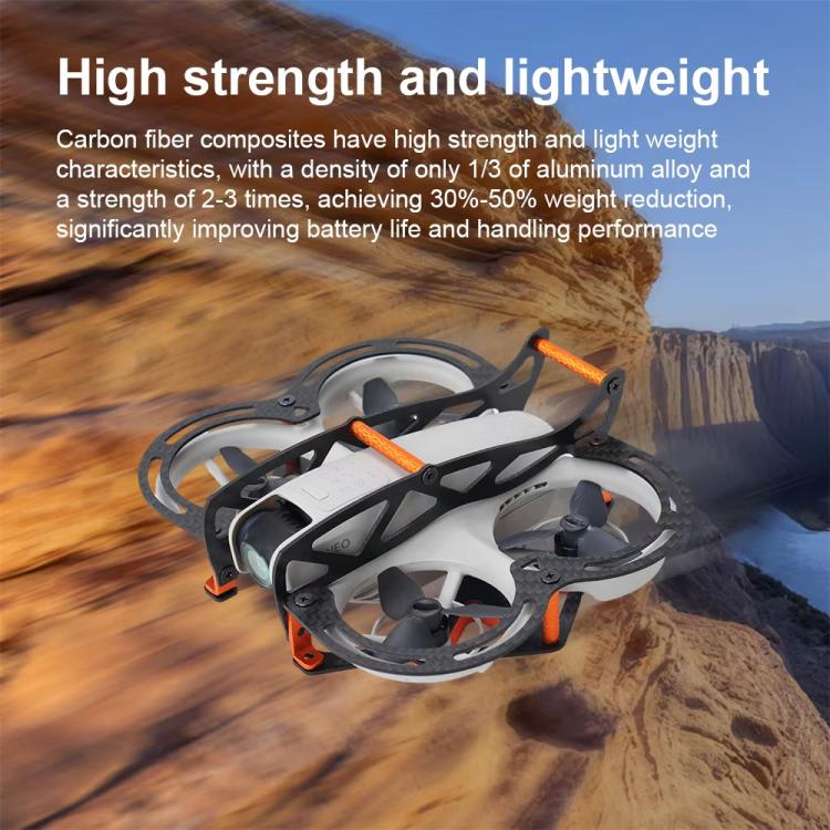 RCSTQ, protección anticolisión de fibra de carbono completa, parachoques protector para DJI Neo (naranja) — imagen 3