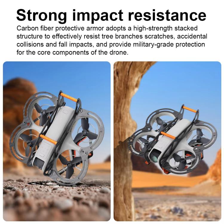 RCSTQ, protección anticolisión de fibra de carbono completa, parachoques protector para DJI Neo (naranja) — imagen 4