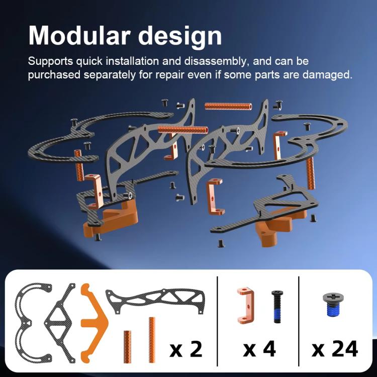 RCSTQ, protección anticolisión de fibra de carbono completa, parachoques protector para DJI Neo (naranja) — imagen 5