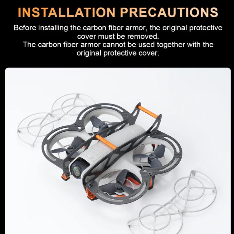 RCSTQ, protección anticolisión de fibra de carbono completa, parachoques protector para DJI Neo (naranja) — imagen 10