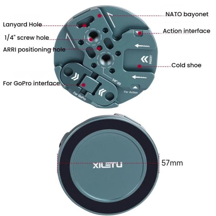 Soporte magnético para teléfono XILETU todo en uno con tornillo de 1/4 de pulgada, Action, Cold Shoe, interfaces NATO MI-1 —…